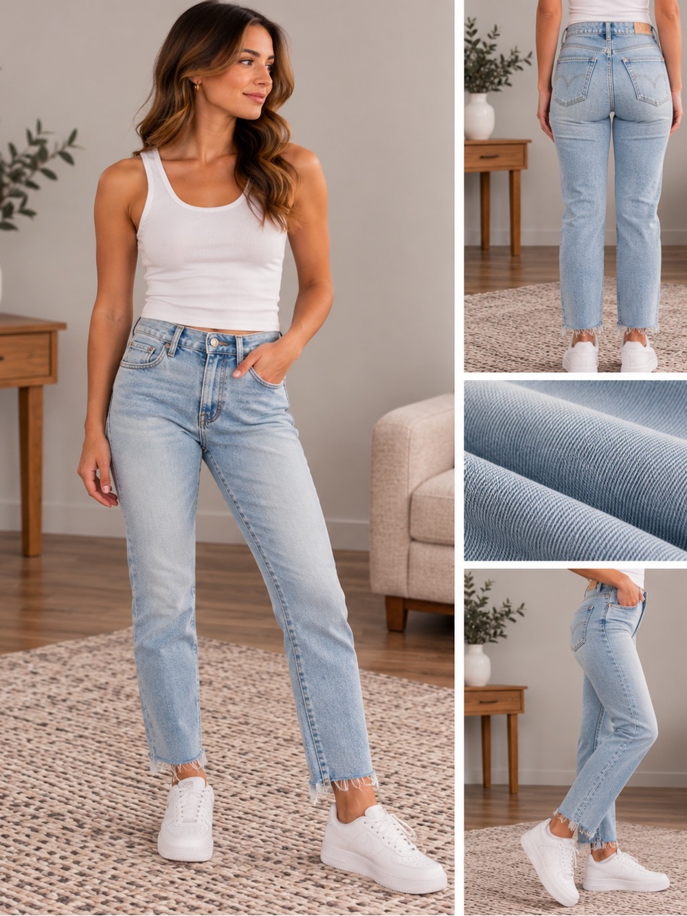 RW&CO. Light Blue Straight Leg High-Rise Jeans